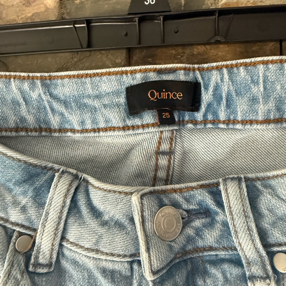 Quince Light Blue Straight-Leg Women's Jeans - Picture 9 of 13
